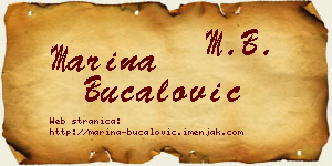 Marina Bucalović vizit kartica